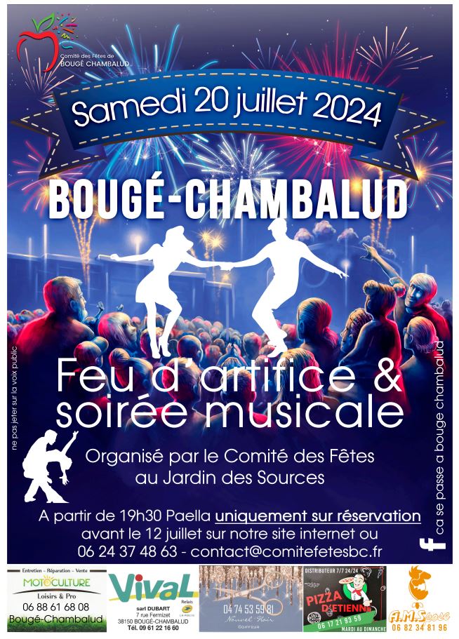 Flyer Feux d'artifice de Bougé Chambalud