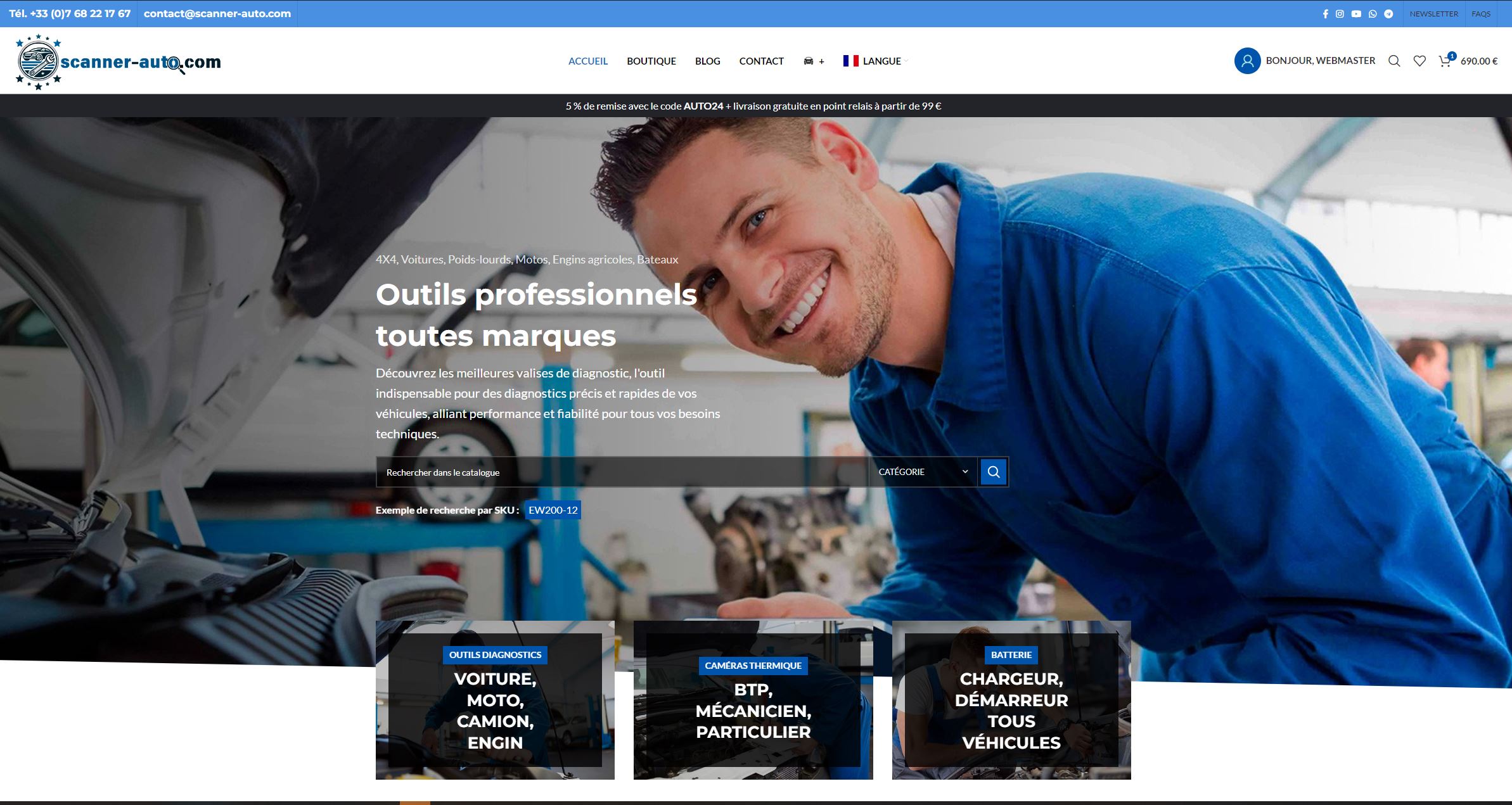 Création site ecommerce Scanner-Auto